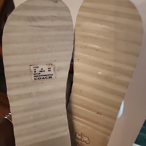 COACH HAMILTON FAUX FUR THONG SANDALS - Picture 7 of 8